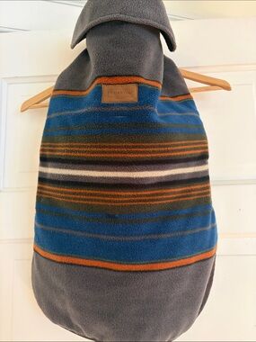 Pendleton Gray, Blue & Orange Striped Fleece Backpack Cover